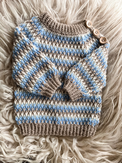 Crochet pattern: Stripe Delight Baby Sweater