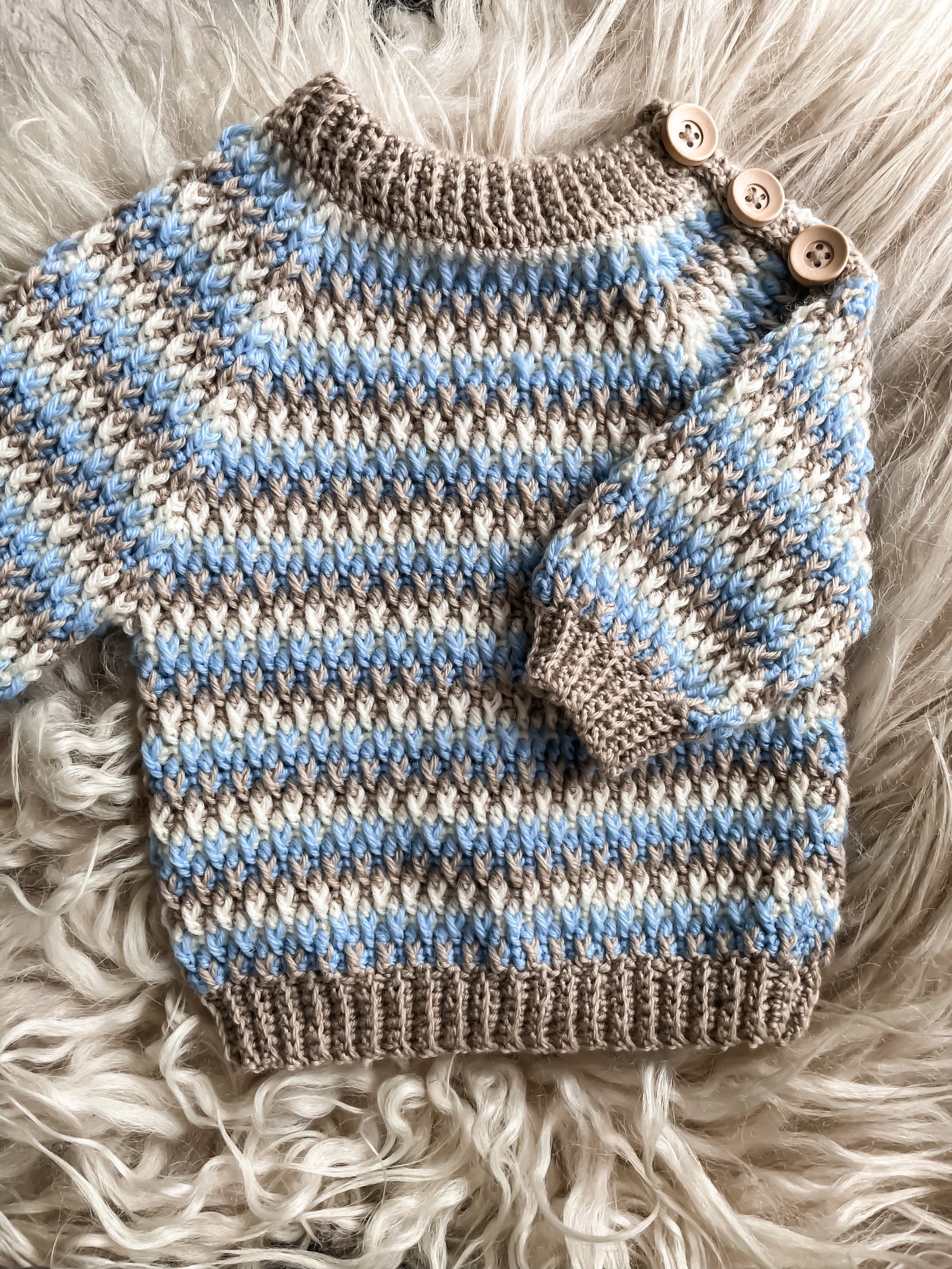 Crochet pattern: Stripe Delight Baby Sweater